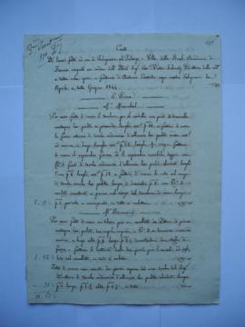 cahier des comptes et quittance pour les travaux d’avril à juin 1844, d’Antonio Cassetta, maître ...