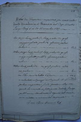 comptes des recettes et dépenses faites par architecte-l’agent de l’Académie durant l’année 1837,...