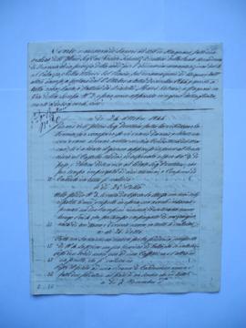 cahier de comptes et quittance pour les travaux du 24 octobre jusqu’à décembre 1844 de Paolo et M...
