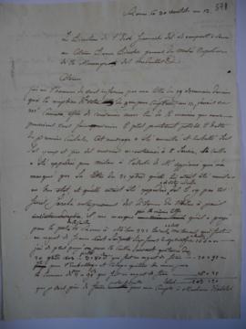 Brouillon de lettre concernant l’envoi du buste du Premier Consul par Canova, de Joseph-Benoît Su...