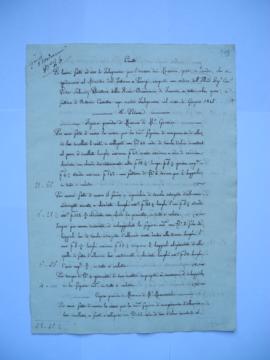 cahier de comptes et quittance pour les travaux du mois de juin 1845, d’Antonio Cassetta, maître ...