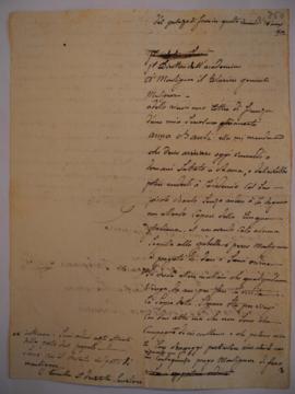 Document contenant un brouillon de lettre et une quittance, fol. 350-350bis