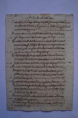 cahier des comptes et quittance pour les travaux de juillet à décembre 1835, de l’étameur Giusepp...
