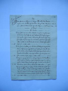 cahier de comptes et quittance pour travaux de décembre 1844, d’Antonio Cassetta, maître menuisie...