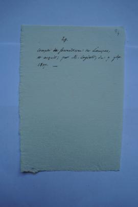 note sur le compte de fourniture de lampes de Cagiati du 7 septembre 1827, fol. 94