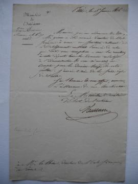 lettre informant de la nomination de Pierre Narcisse Guérin au poste du directeur de l’Académie, ...