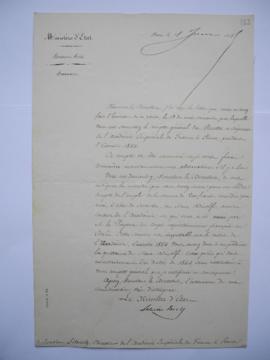 lettre accusant réception du compte général pour l’exercice 1854 et donnant instructions pour l’e...