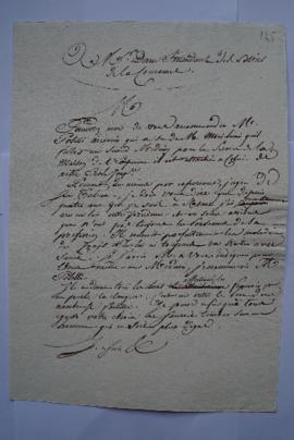 lettre recommandant le médecin Polelli, de Lethière à Daru, intendant des Biens de la Couronne, f...