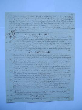 cahier de comptes et quittance pour les travaux du mois de novembre jusqu’à décembre 1843 de Paol...