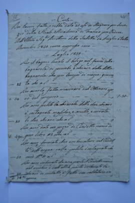 cahier de comptes et quittance pour les travaux de juillet à décembre 1830, de l’étameur et vitri...