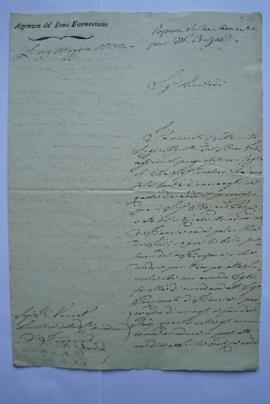 lettre autorisant l’accès au pensionnaire Bézard pour étudier les peintures de la Farnésine, de l...