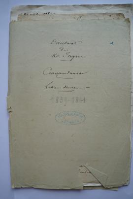 « Directorat de M. Ingres. Correspondance. Lettres diverses. [1839-1841] », pochette contenant le...
