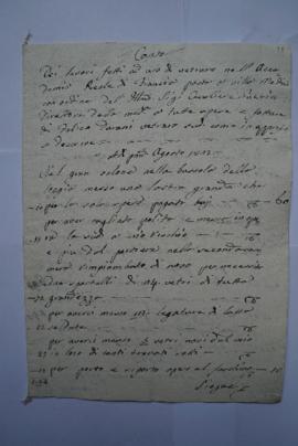 cahier des comptes et quittance pour les travaux du 1er août au 1er décembre 1823, du vitrier Fel...