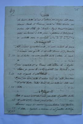 cahier de comptes et quittance pour les travaux du 20 mai au 24 septembre 1833, du vitrier Felice...