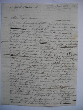 lettre sur le jugement de l’ouvrage de Lethière, de Lethière à Le Breton, secrétaire de la Classe...