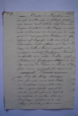 cahier des comptes et quittance pour les travaux à l’Académie, de Giuseppe Saraceni à Ingres, fol...
