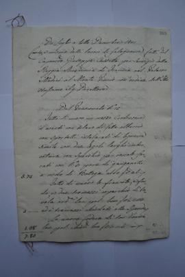 cahier de comptes et quittance pour les travaux de juillet à décembre 1821, du menuisier Giuseppe...