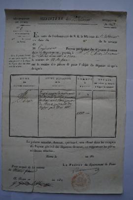 ordre de paiement pour le mois de mai, de Poeydavant, payeur de la 30e Division, à Lethière, fol....