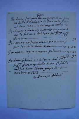 facture et quittance, du matelassier Atanasio Adduci à Pierre-Narcisse Guérin, fol. 64