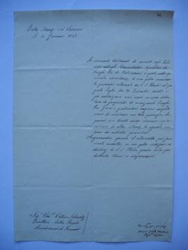 lettre réponse négative à la demande de faire les fouilles dans une des propriétés du Saint-Siège...