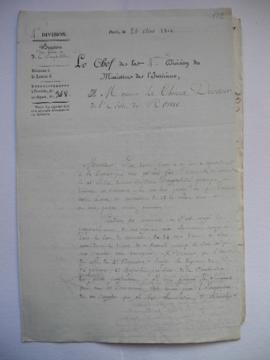 lettre servant de sous-pochette, réponse à la lettre du 16 juillet sur la comptabilité de Lethièr...