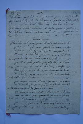 cahier de comptes et quittance pour les travaux de janvier au 20 février 1832, du vitrier Felice ...