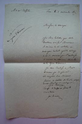 lettre concernant la réception de M. Thévenin suivant les statuts de l’ordre de la Légion d’honne...