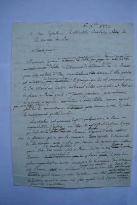 lettre expliquant le procédé d’acquisition des marbres à Carrare, au ministre de la Maison du Roi...