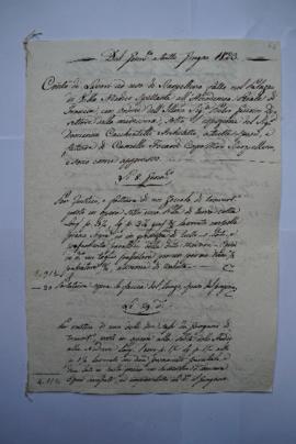 cahier des comptes et quittance pour les travaux du janvier au juin 1823, du tailleur de pierre C...