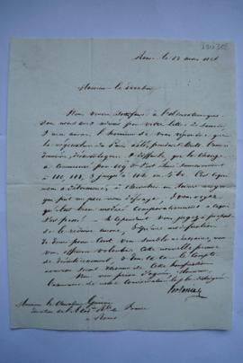 lettre concernant les comptes de l’Académie, de Torlonia à Pierre-Narcisse Guérin, fol. 390-390bis
