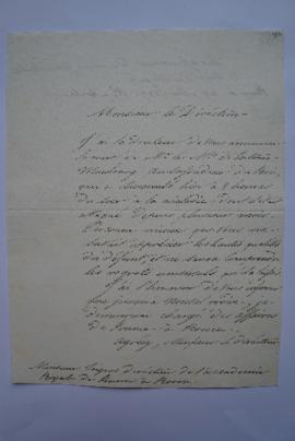 lettre informant de la mort de La Tour Maubourg, ambassadeur du Roi, d’A. de Lurde de l’Ambassade...