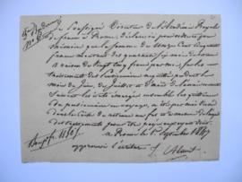 certificat relatif à la retenue sur le traitement des pensionnaires des mois de juin à août 1847,...