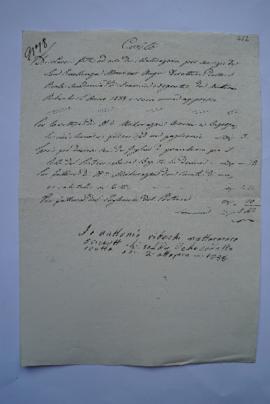 comptes et quittance, du matelassier Antonio Ribechi à Ingres, fol. 462