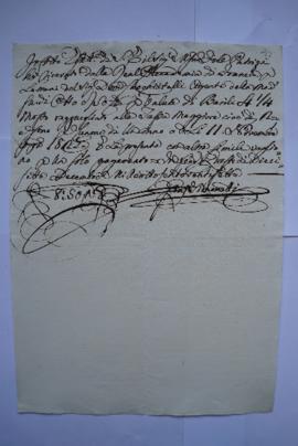 double de quittance, du receveur Giuseppe Simonetti à Pierre- Narcisse Guérin, fol. 254-255