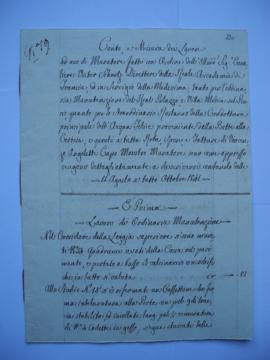 cahier des comptes et quittance pour les travaux du 11 août à octobre 1841, de Vincenzo Angeletti...