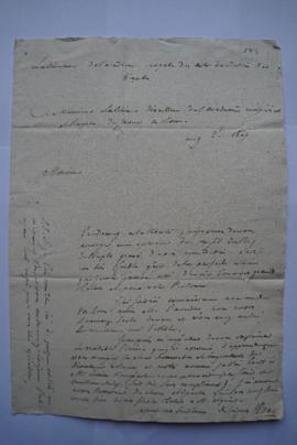 lettre accompagnant l’envoi d’une gravure du profil de Roi de Naples et félicitant pour la prise ...