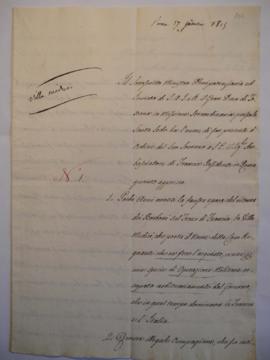 Lettre sur l’occupation illégale de la Villa Médicis par le gouvernement français des Bourbons, p...