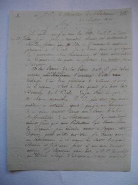 réponse à la lettre du 23 juin 1810, de Lethière au ministre de l’Intérieur, fol. 205-207bis