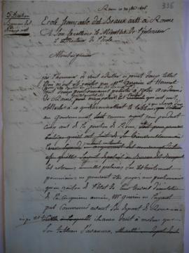 Brouillon de lettre accompagnant deux lettres des pensionnaires Guérin et Honnet, de Joseph-Benoî...