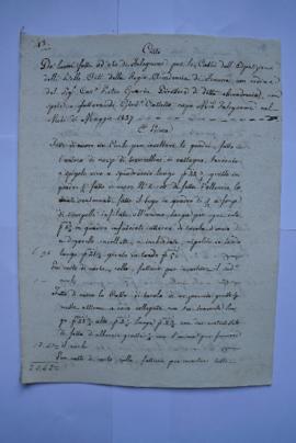 cahier des comptes et quittance pour les travaux du mois de mai 1827, du menuisier Giuseppe Casse...