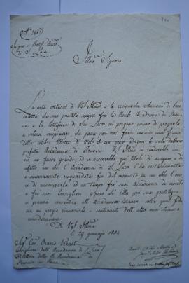 lettre demandant d’obtenir une copie de la Vénus de Milo, du secrétaire, Salvatore Betti à Horace...
