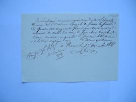 quittance pour traitement et indemnité de table des mois de septembre et octobre 1845 du secrétai...