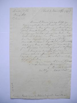 quatre lettres au sujet des versements pour l’Académie et des bordereaux des dépenses pour 1856