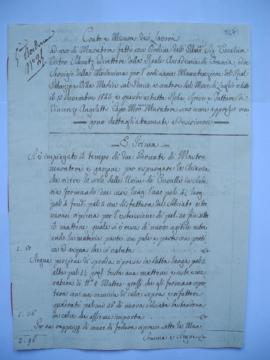 deux cahiers de comptes et quittances pour les travaux de juillet à décembre 1843 de Vincenzo Ang...