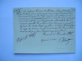 certificat des retenues des pensionnaires des mois de septembre et octobre 1845, de Jean-Victor S...