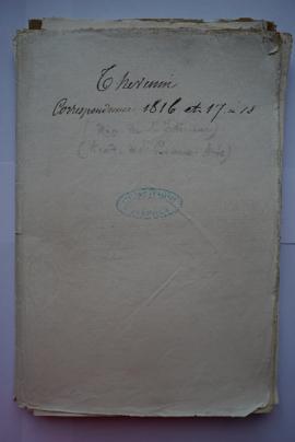 Sous-pochette « Thevenin. Correspondance 1816 et 17. et 18. [(Min. de l’Intérieur. Acad. Des Beau...