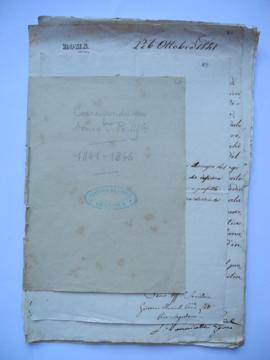 « Correspondance. Admin.ons Pontif.les. 1841-1846 », pochette contenant les folios de 69 à 84, fo...