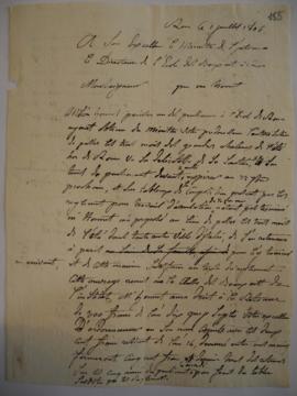 : lettre concernant la rétribution du peintre Honnet, de Joseph-Benoît Suvée au ministre de l’Int...