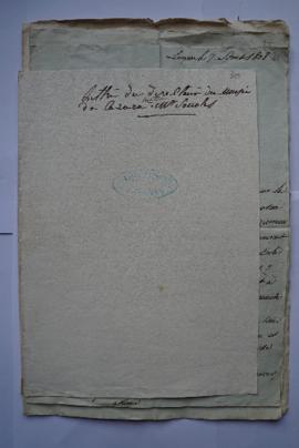 « Lettre du directeur du musée de Carrara. Mr Souoles » pochette contenant les folios 31- 37, fol...