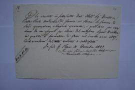 quittance pour les travaux de mouleur durant l’année 1827, de Leopoldo Malpieri pour Benedetto Ma...
